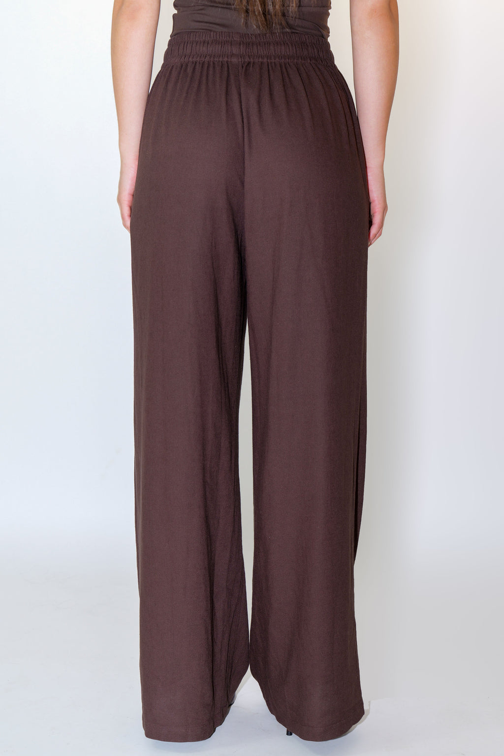 Chocolate Brown Long Linen Pant