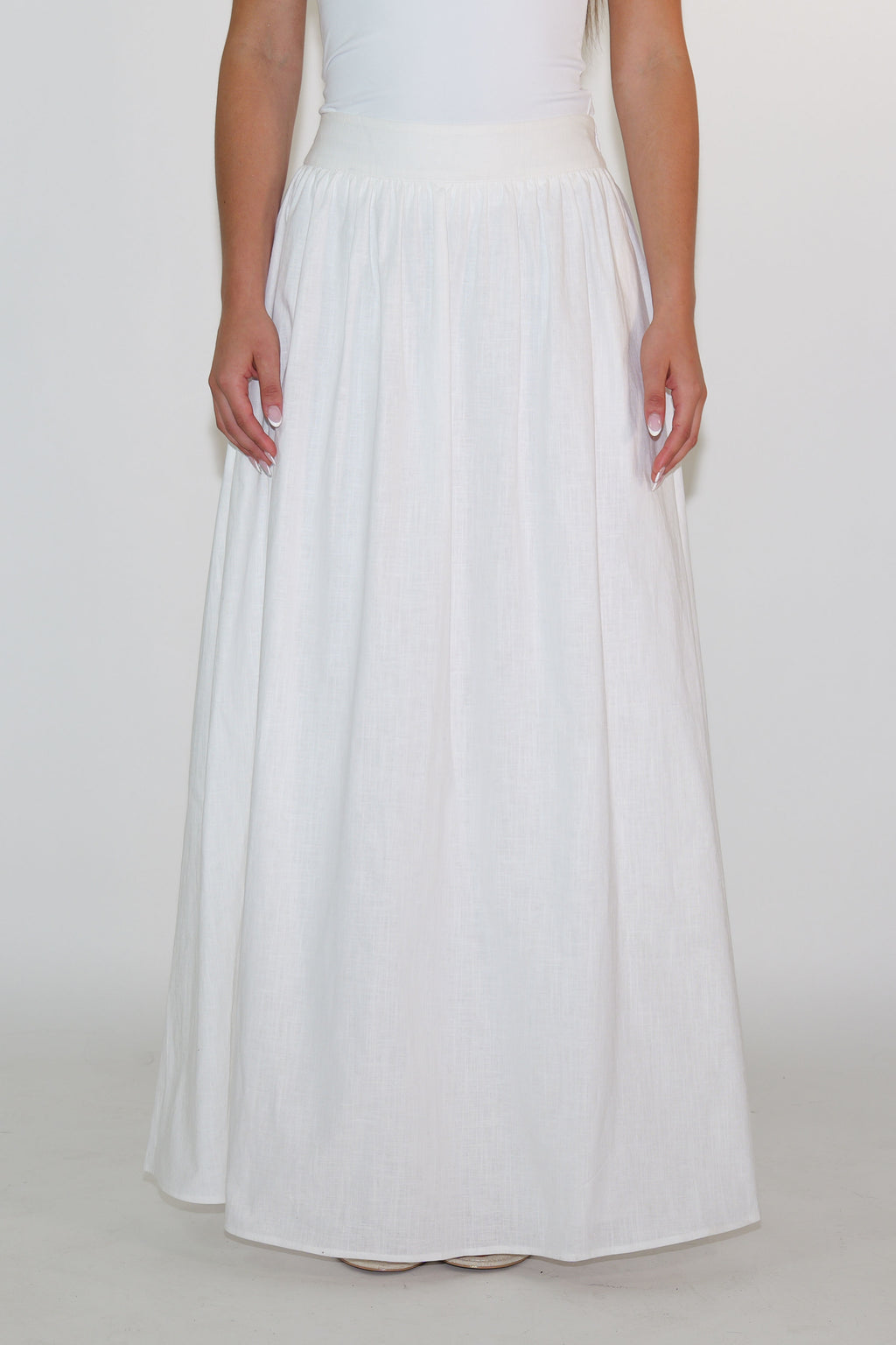 High Waisted Linen Maxi Skirt