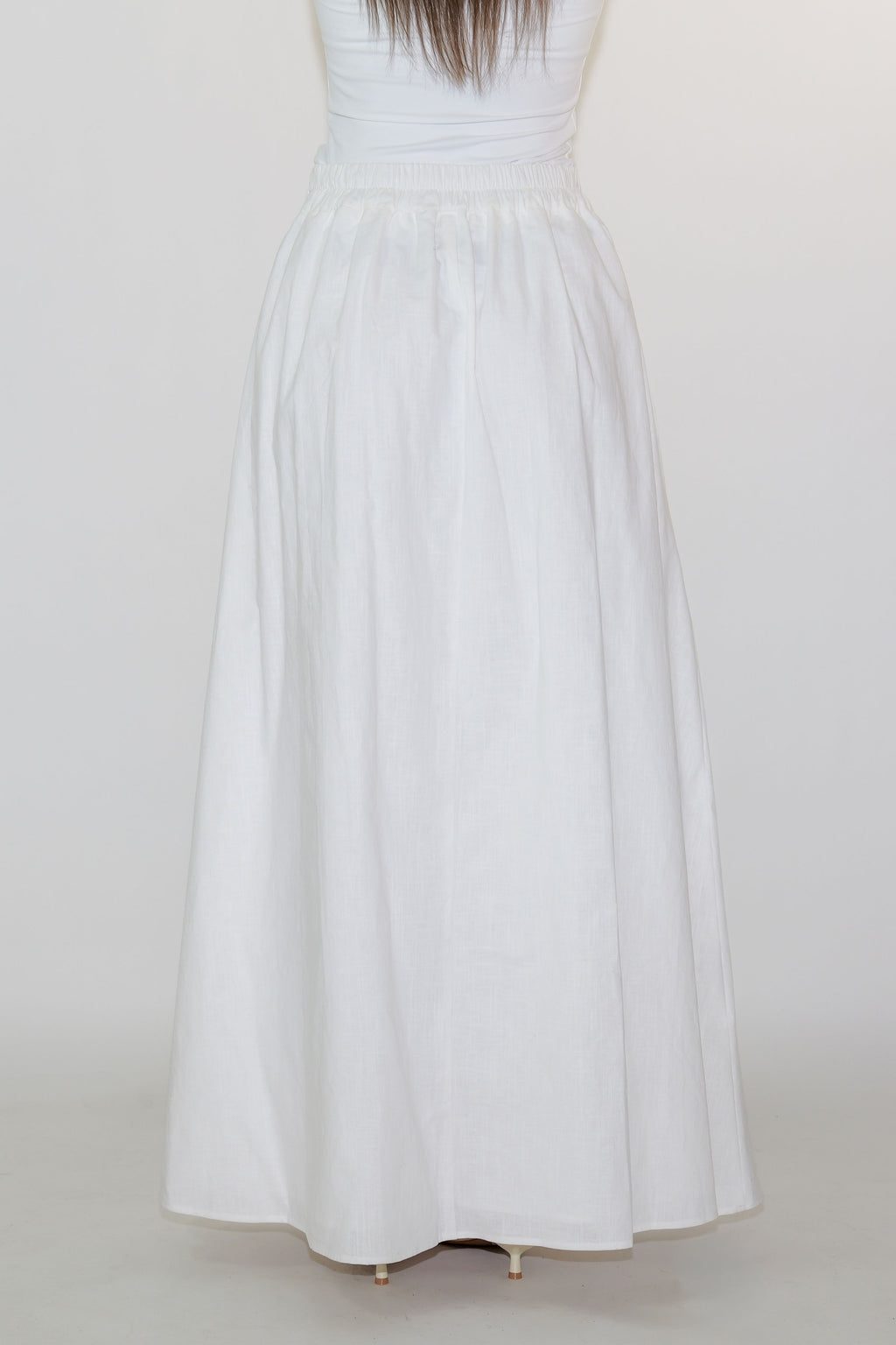 High Waisted Linen Maxi Skirt