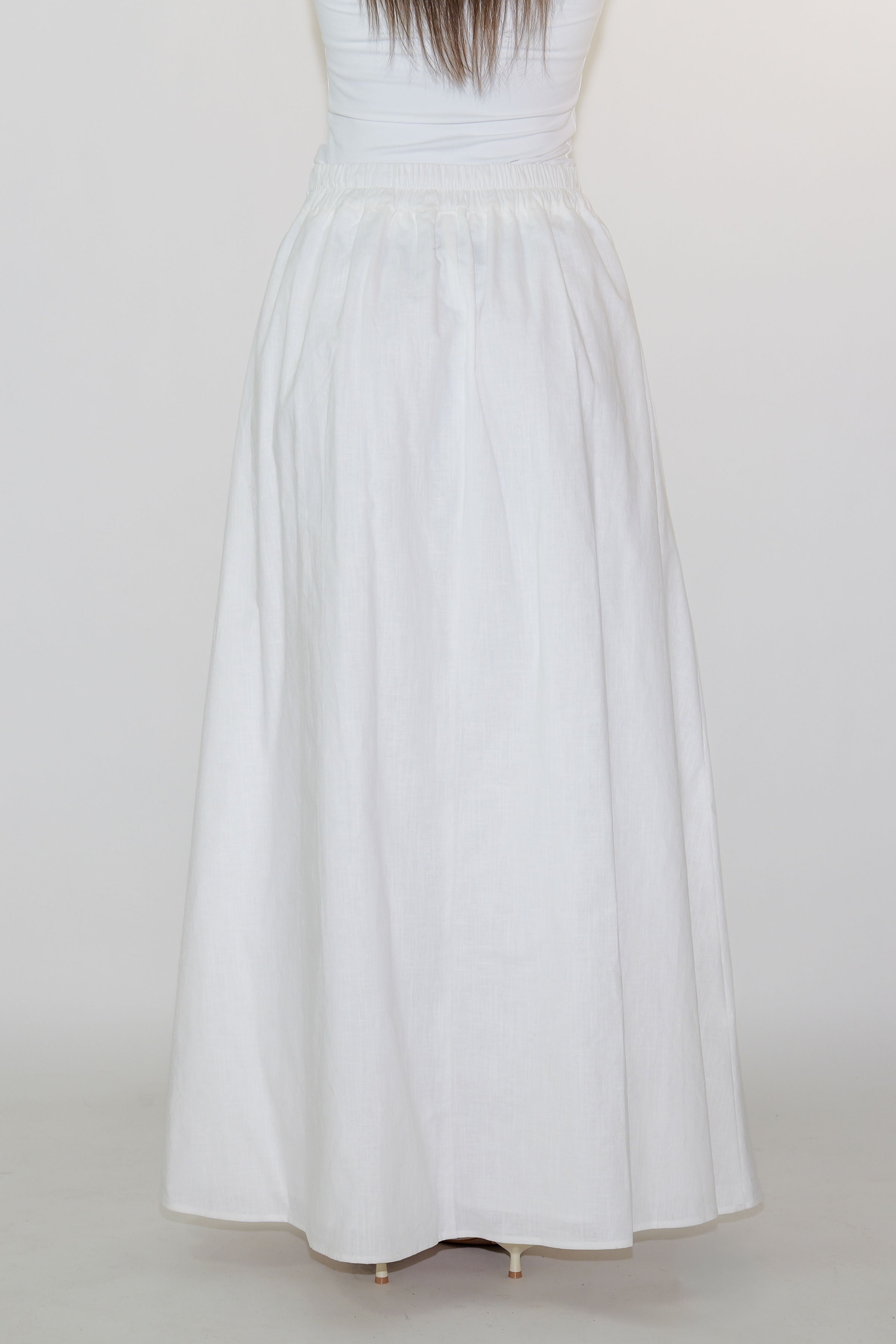 High Waisted Linen Maxi Skirt
