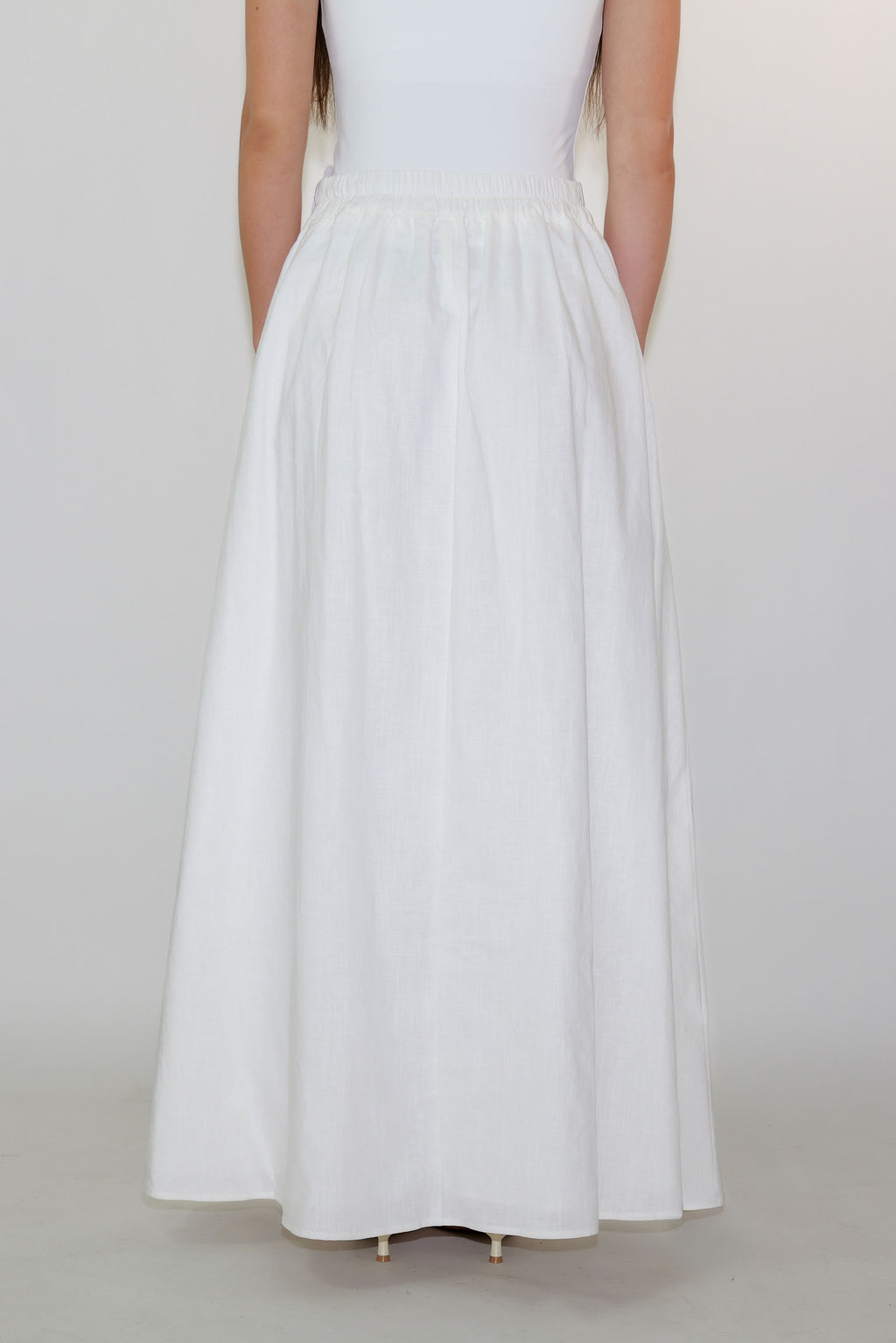 High Waisted Linen Maxi Skirt