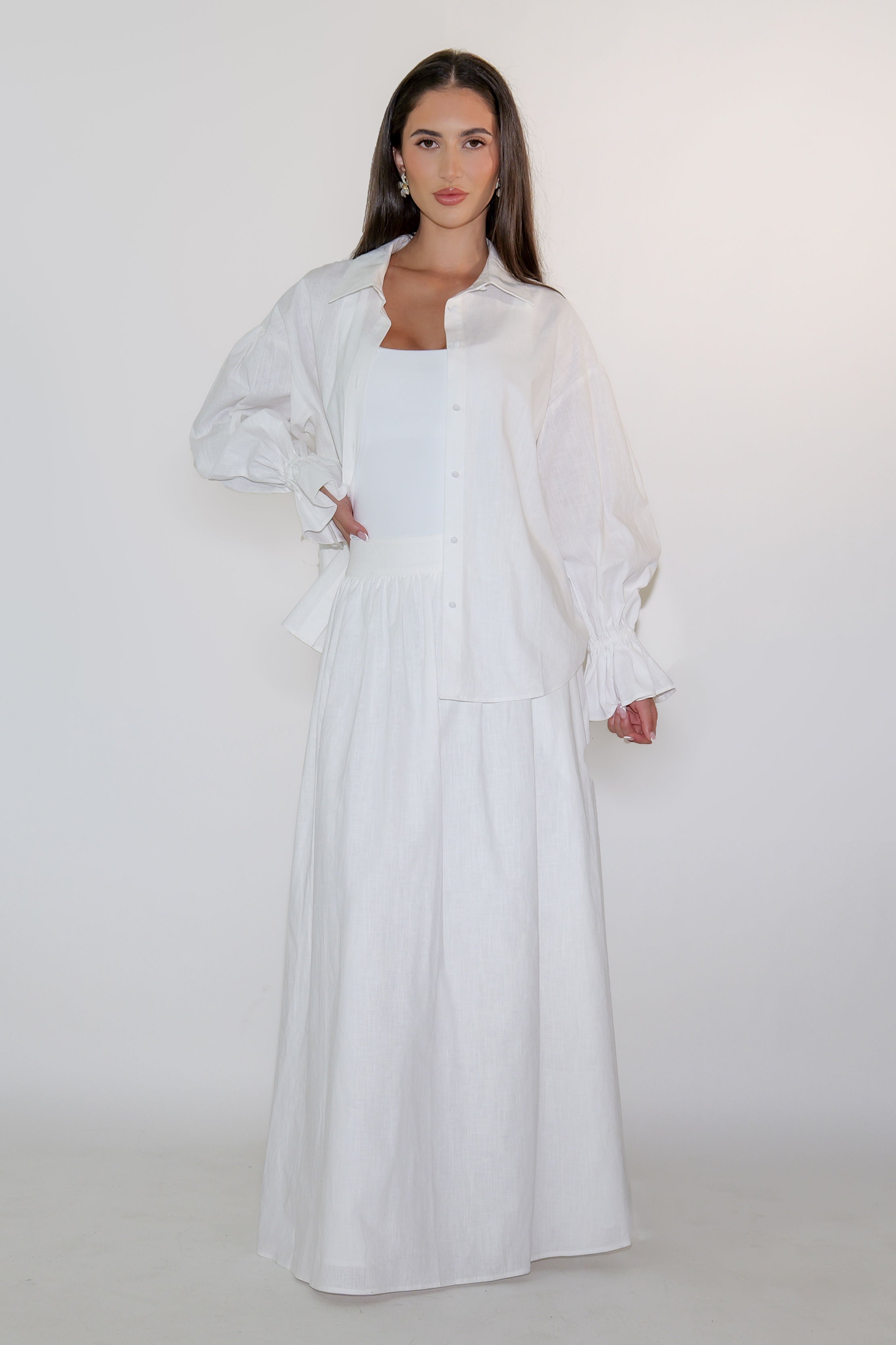 Belle Sleeve Linen Blouse