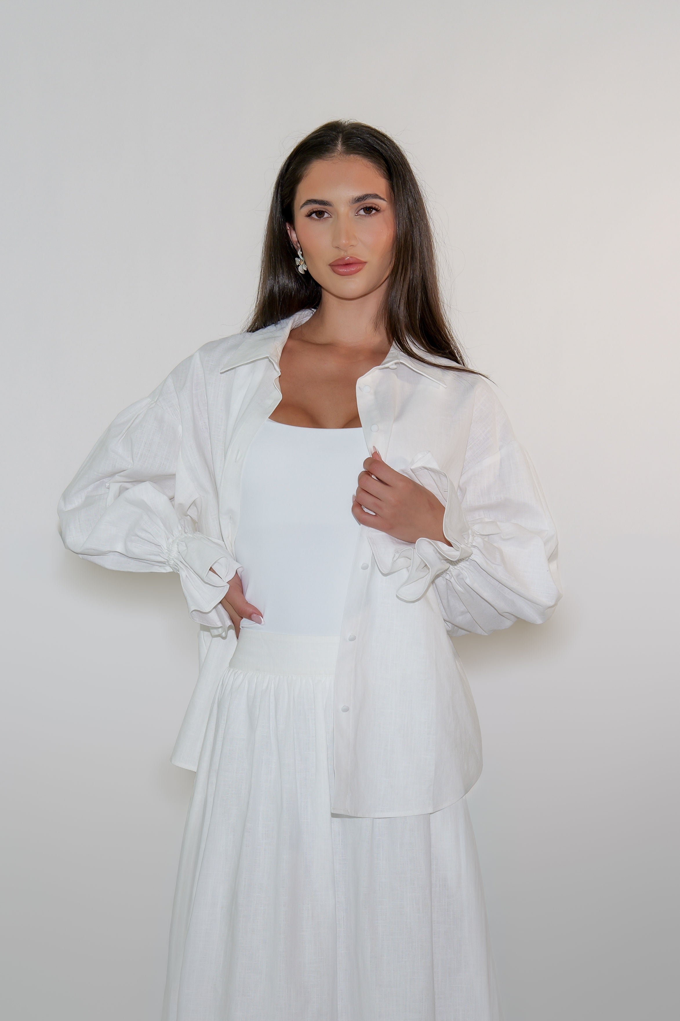 Belle Sleeve Linen Blouse