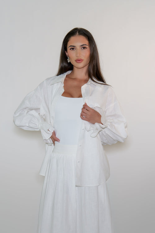 Belle Sleeve Linen Blouse