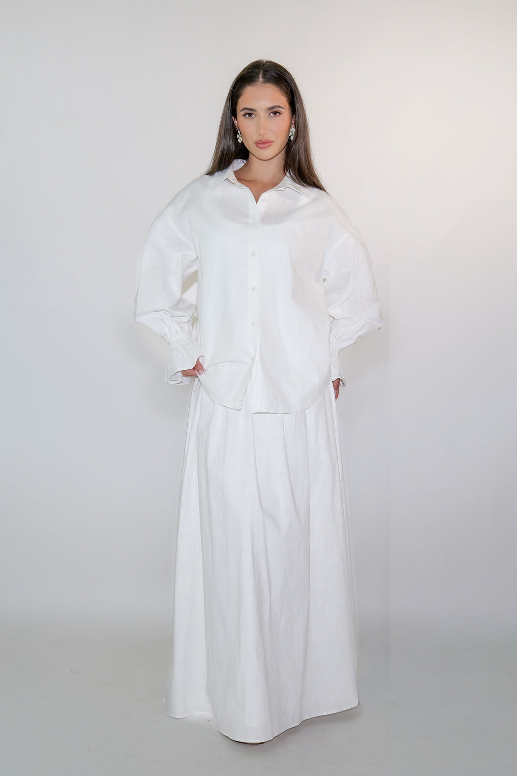 Belle Sleeve Linen Blouse