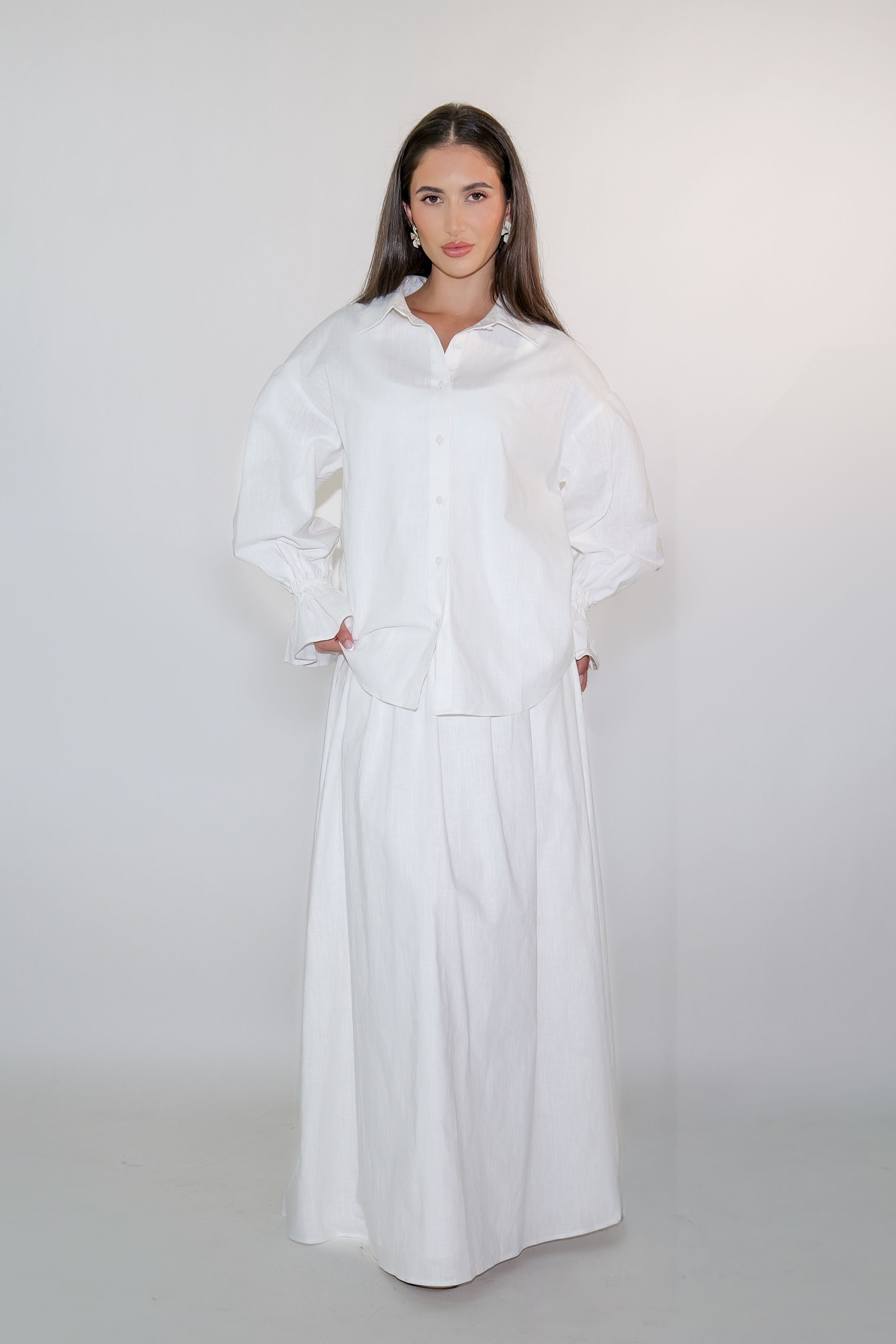 Belle Sleeve Linen Blouse