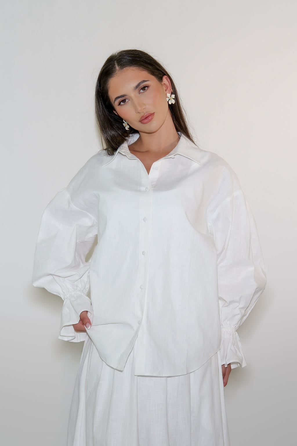Belle Sleeve Linen Blouse