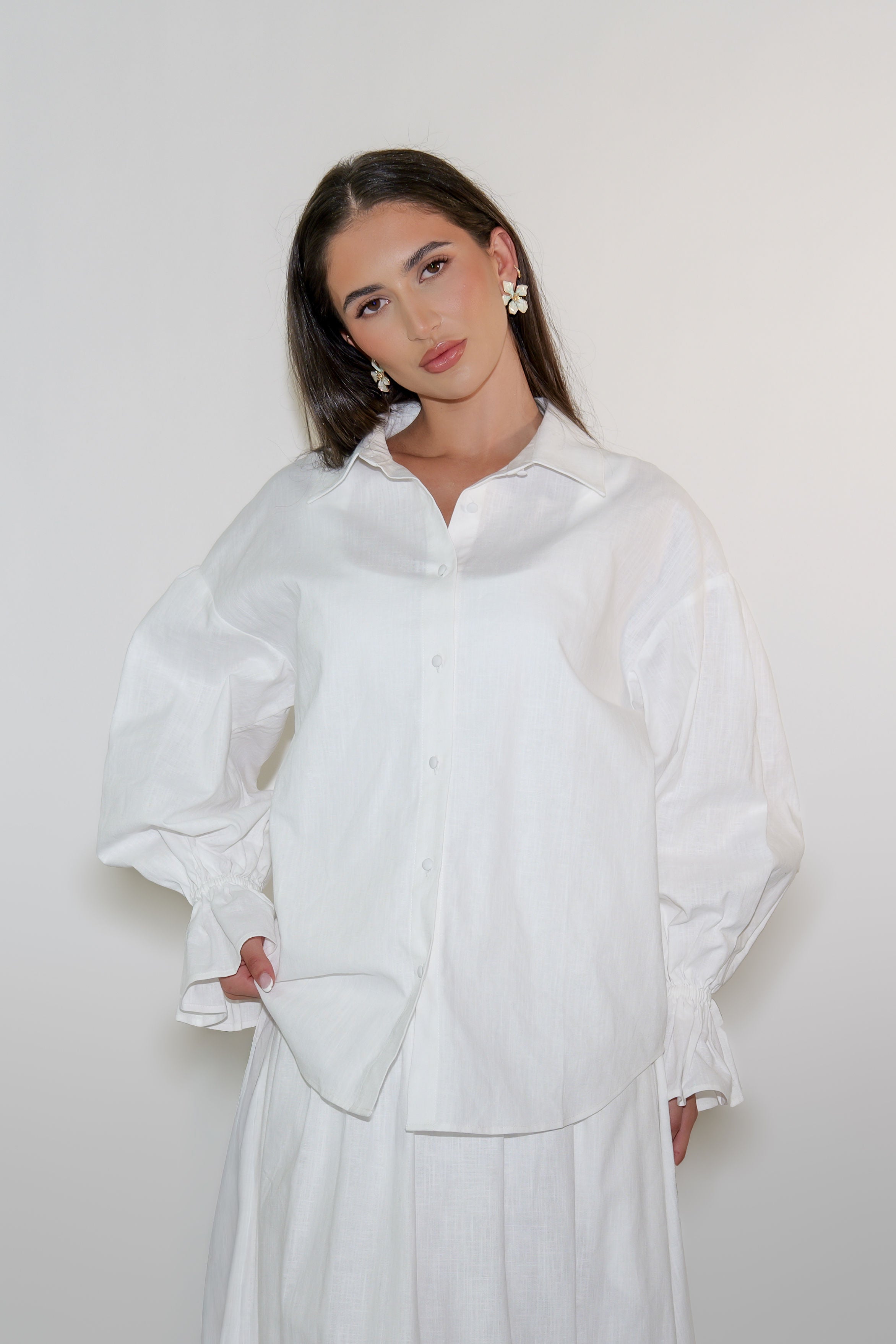 Belle Sleeve Linen Blouse